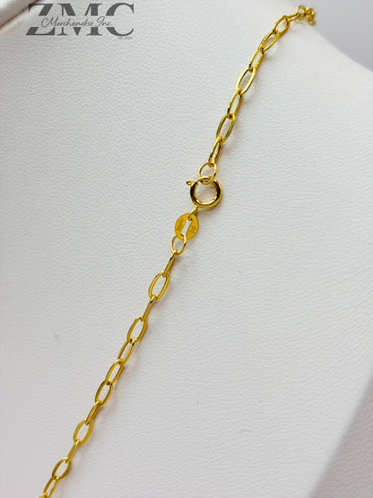 18K Gold Small Link Paperclip Chain