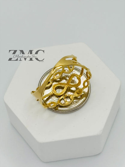 18K Gold G Layered  Ring