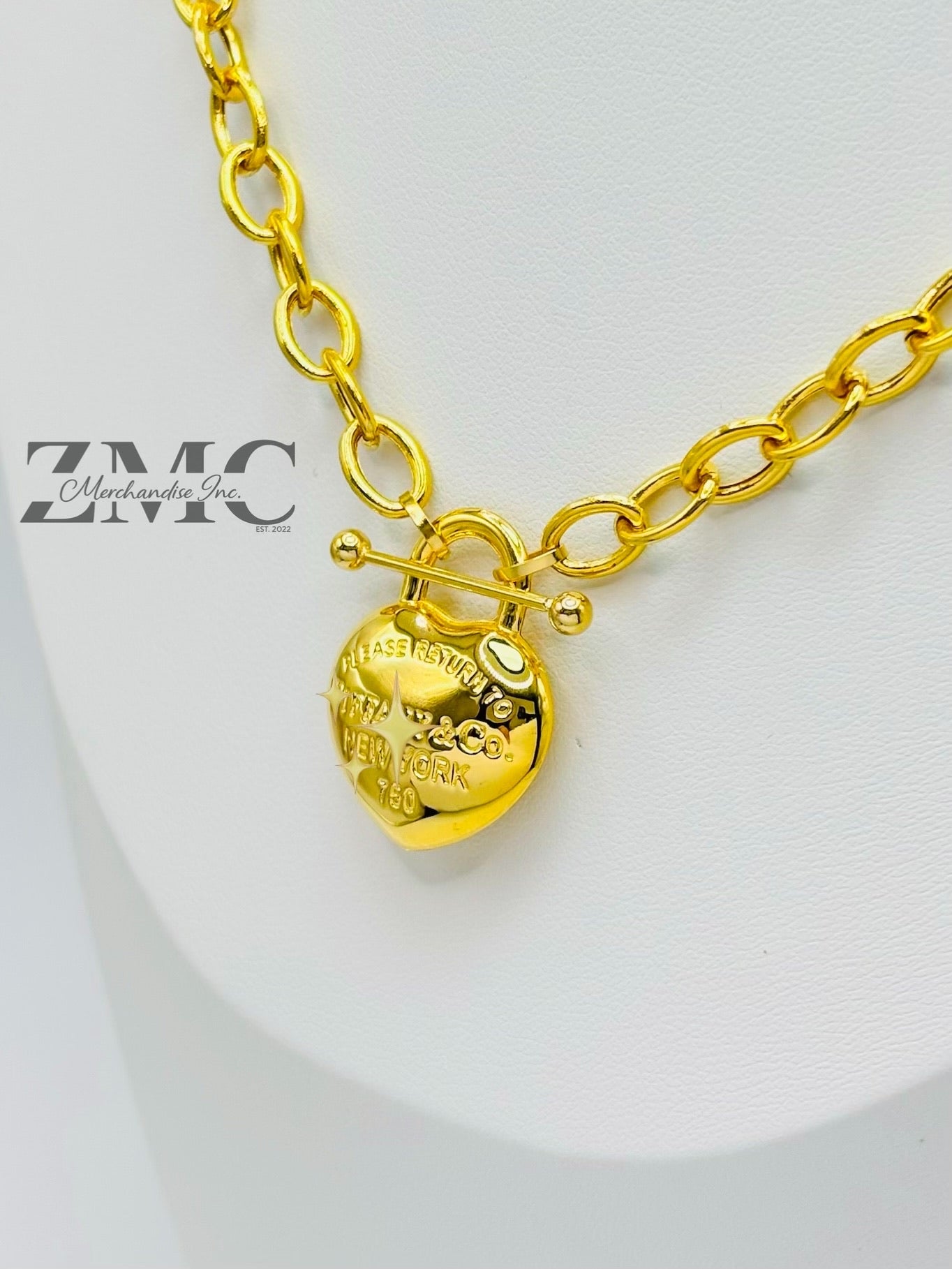18K Gold Heart Attached Necklace