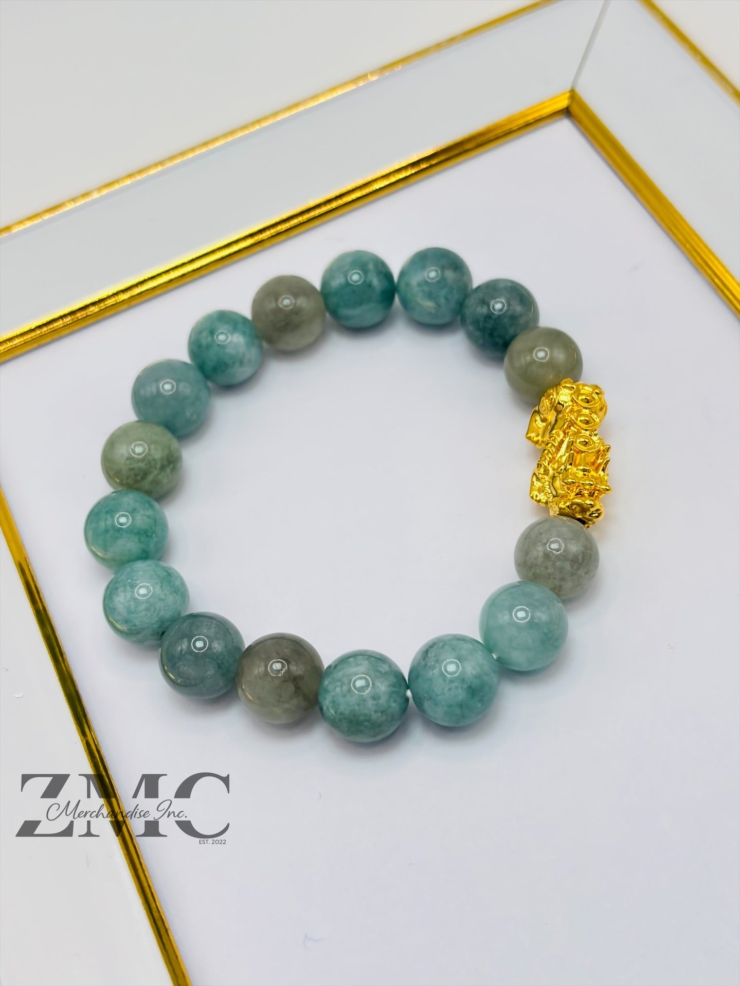18K Gold Lucky Piyao/ Pi Xiu  Bracelet Jade ( Hollow Empty Inside) Large