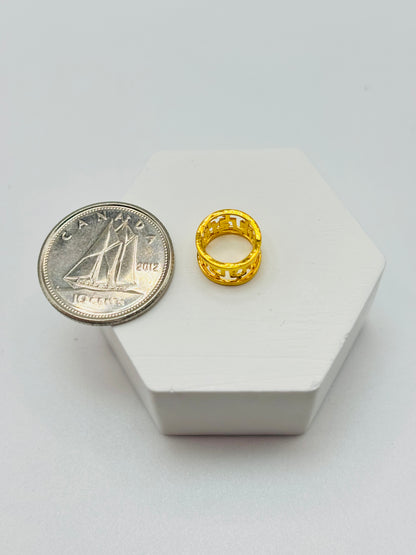 18K Gold Barrel Pendant Solid