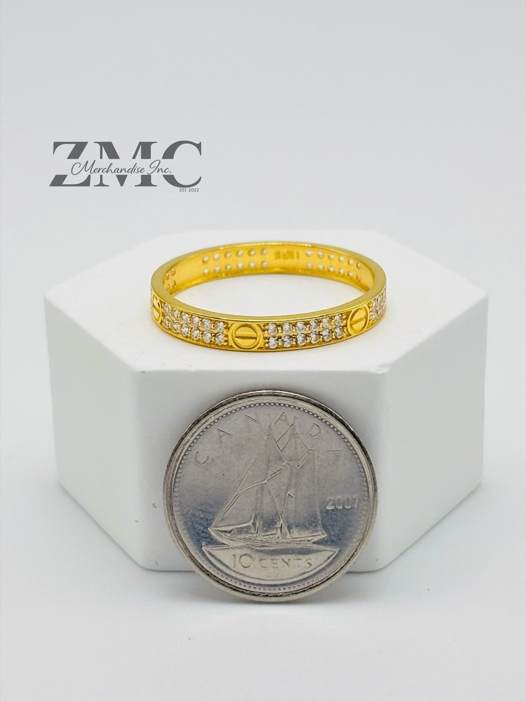 18K Gold Stone Couple Ring