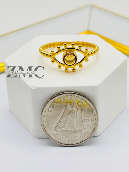 18K Gold Evil Eye Ring