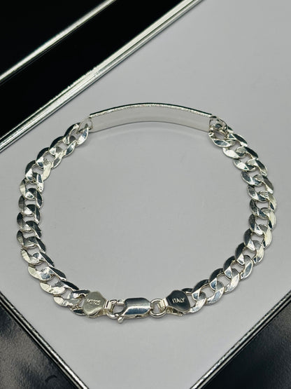 S925 Silver Name Curb Bracelet