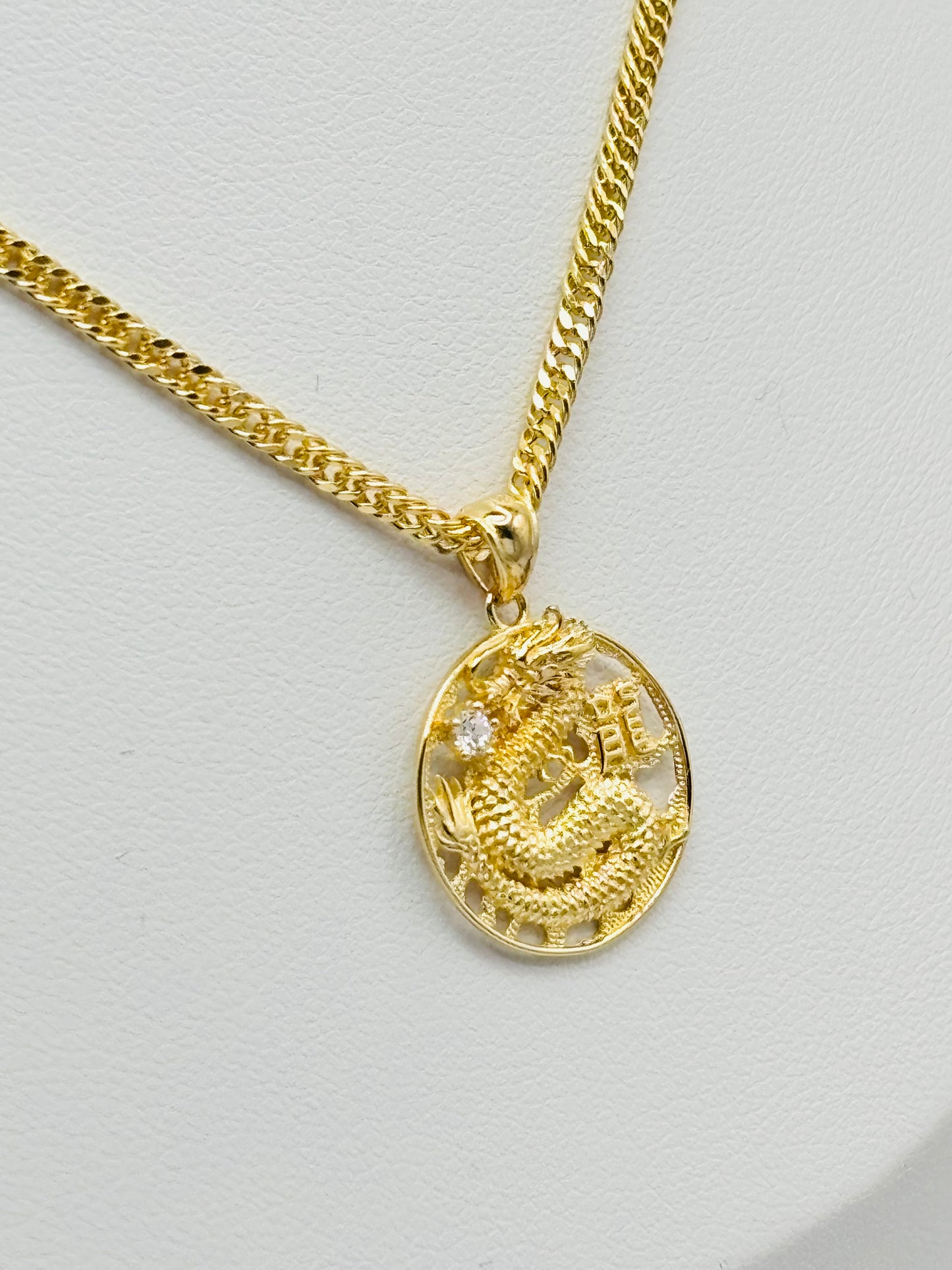 18K Gold Dragon Necklace