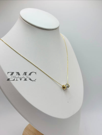 18K Gold Barrel Necklace
