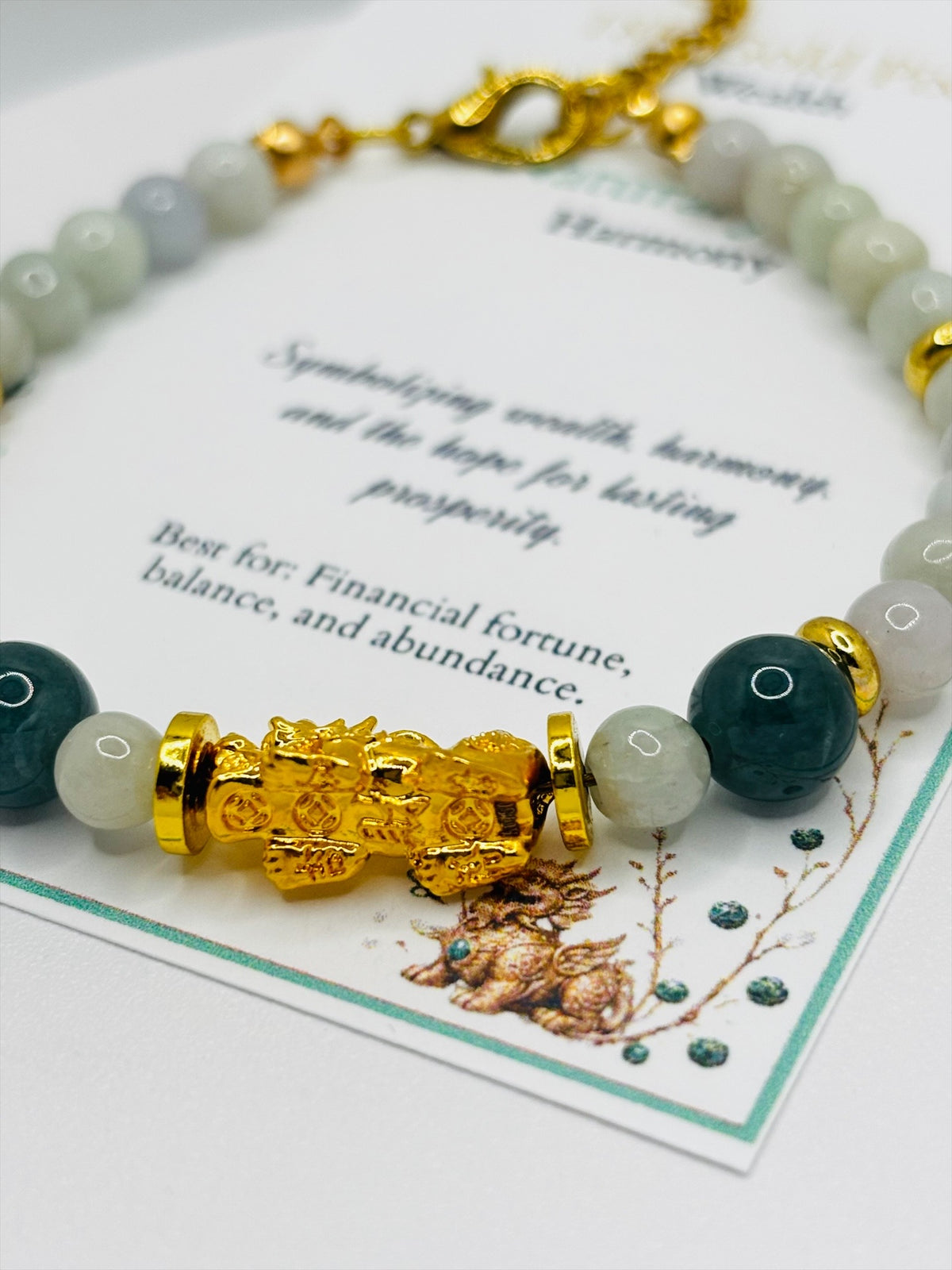 18K Gold Lucky Piyao/ Pi Xiu Jade Bracelet ( Hollow Empty Inside) MEDIUM PIYAO