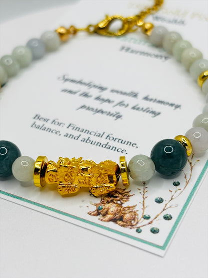 18K Gold Lucky Piyao/ Pi Xiu Jade Bracelet ( Hollow Empty Inside) MEDIUM PIYAO