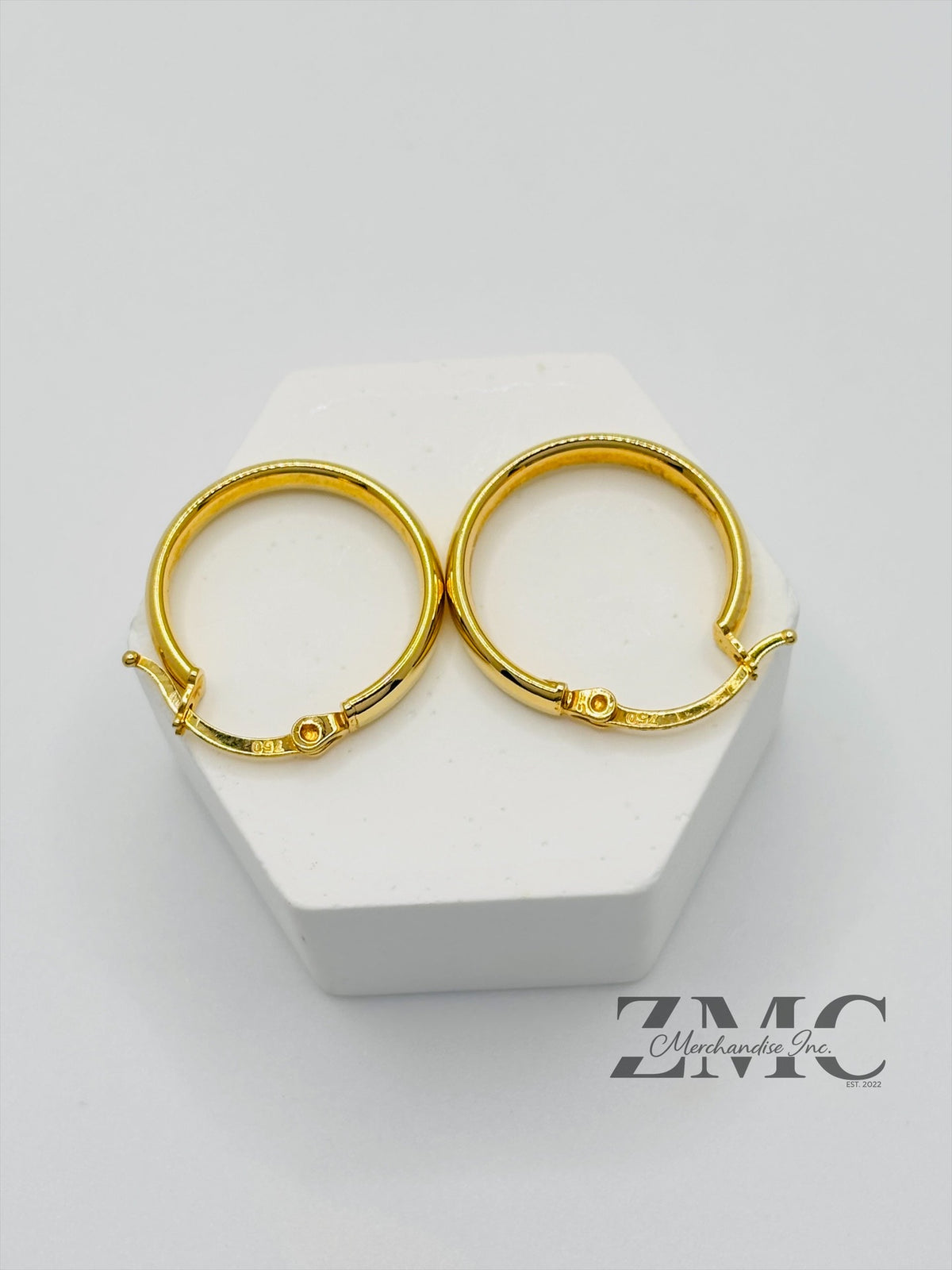 18K Gold Plain Loop Earrings