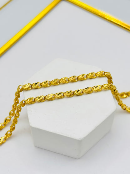 18K Gold Slim Damascus Chain