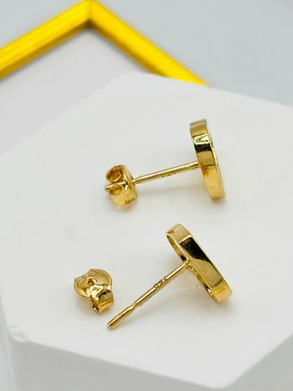 18K Gold Heart Earrings