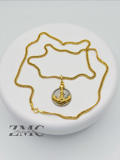 18K Gold Anchor Necklace