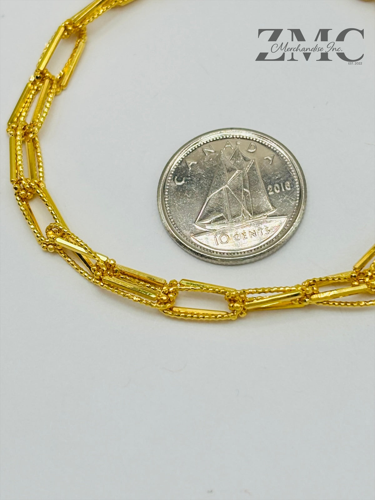 18K Gold Double Paperclip Bracelet