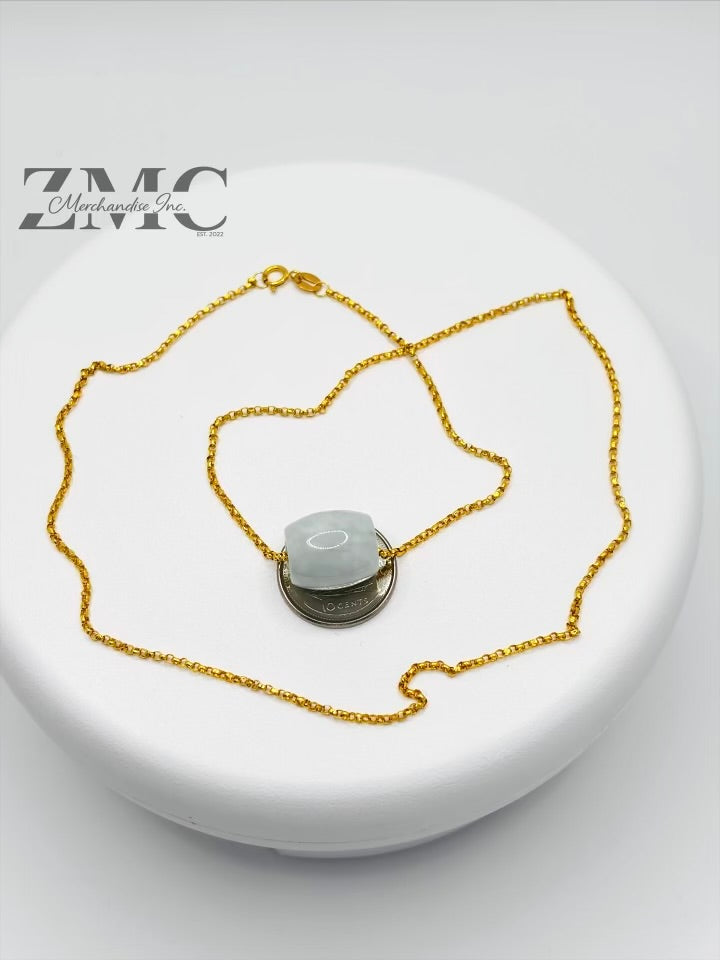 18K Gold Micro tauco Jade Necklace