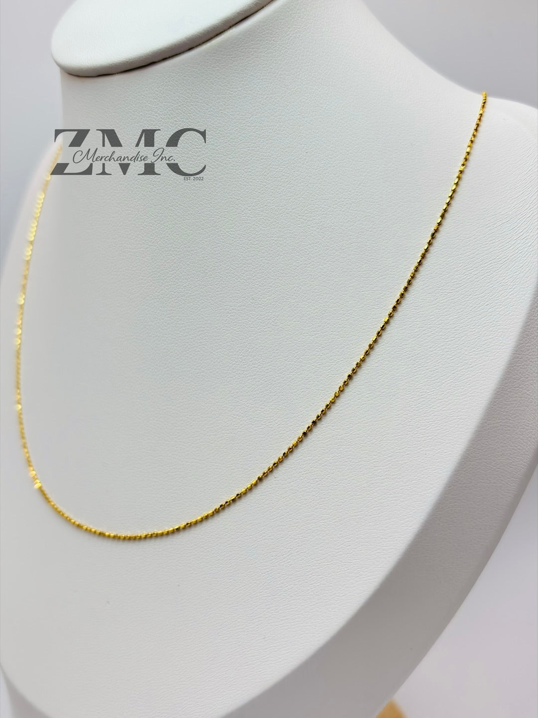 18K Gold Beaded Slider Adjustable Chain