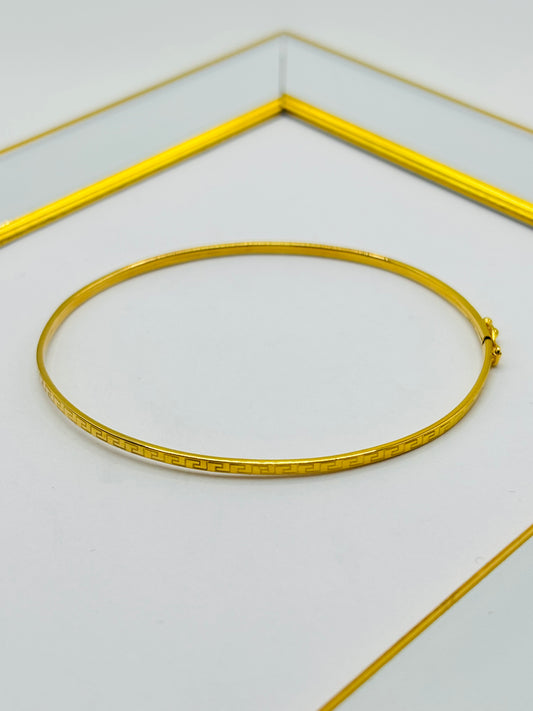 18K Gold F Slim Bangle