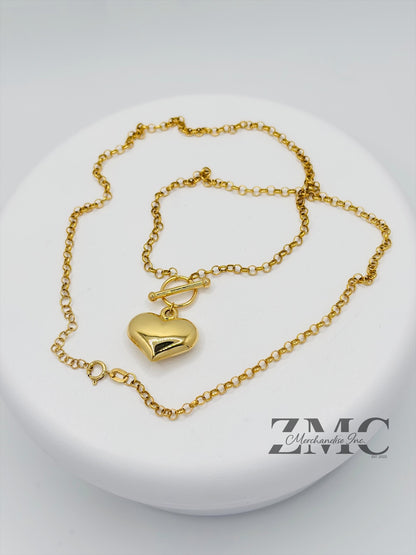 18K Gold Attached Heart Tauco Necklace