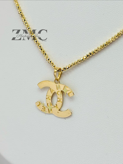 18K Gold Mirror C Necklace
