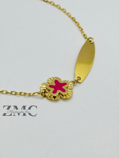 18K Gold Flower kids Bracelet