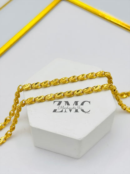 18K Gold Slim Damascus Chain