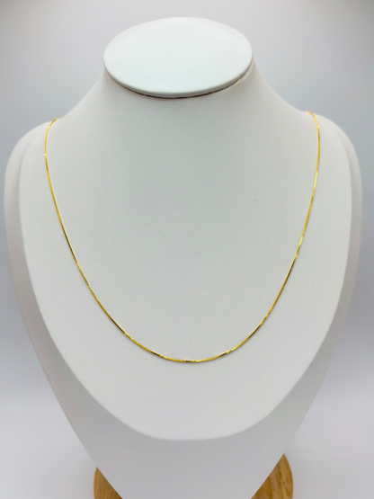 18K Gold Box Chain Adjustable