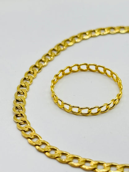 18K Gold Bracelet and Ring Set