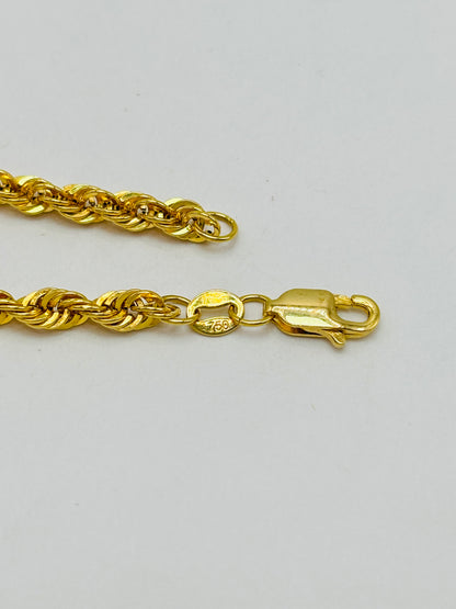 18K Gold Rope Chain 4 mm width