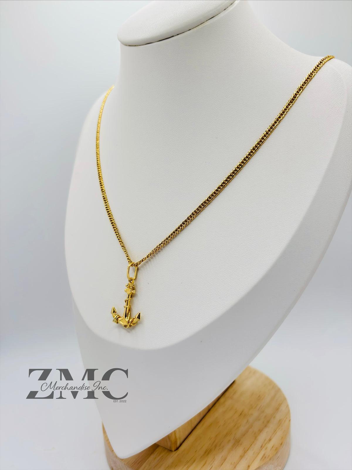 18K Gold Anchor Necklace