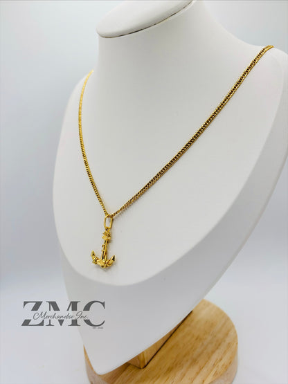 18K Gold Anchor Necklace