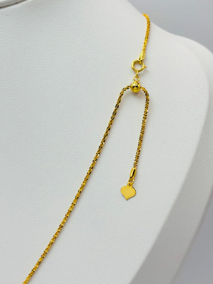 18K Gold Diamond Cut Chain Adjustable