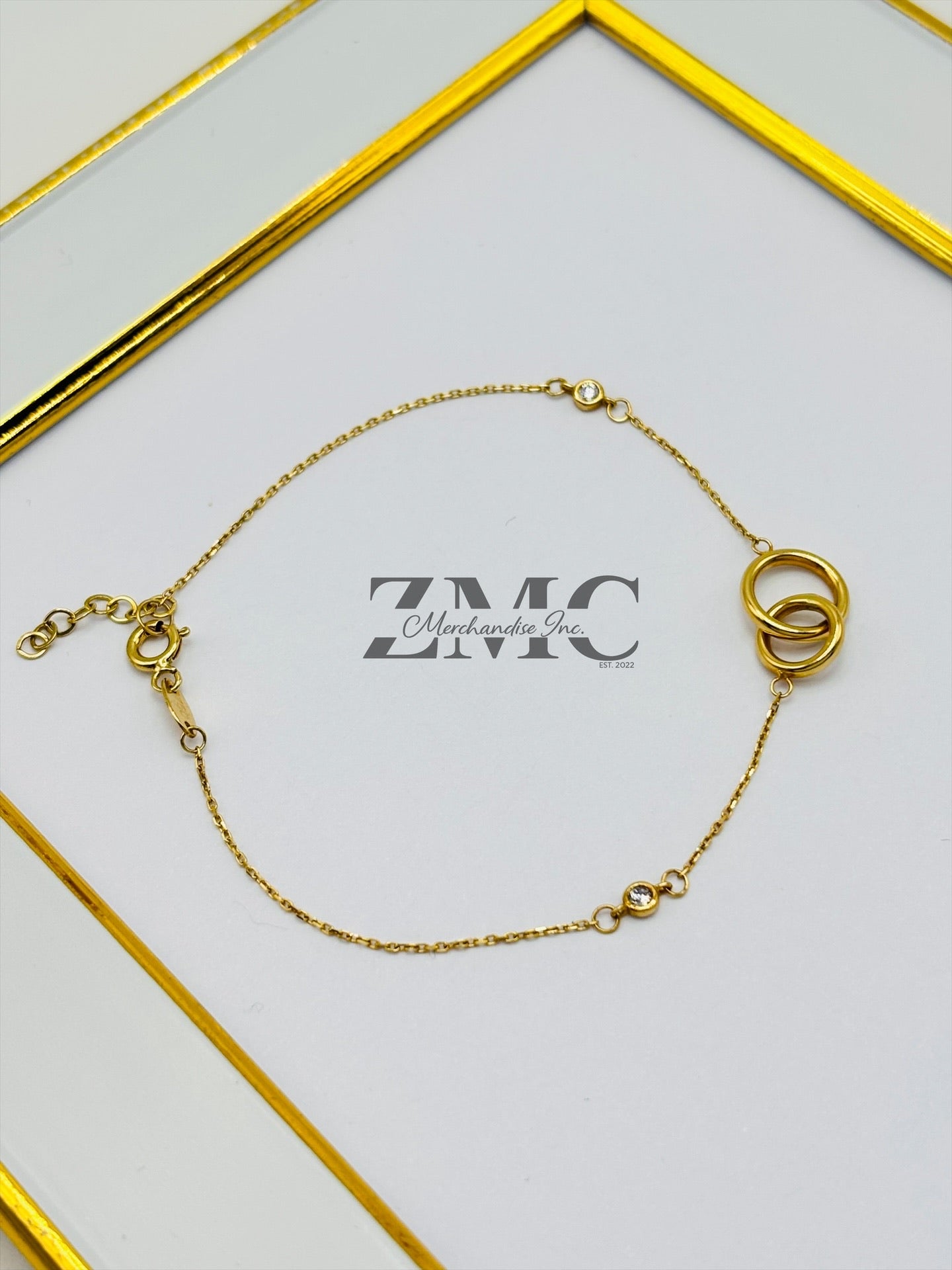 18K Gold Double Circle Bracelet