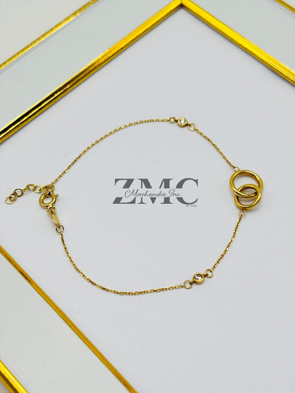 18K Gold Double Circle Bracelet