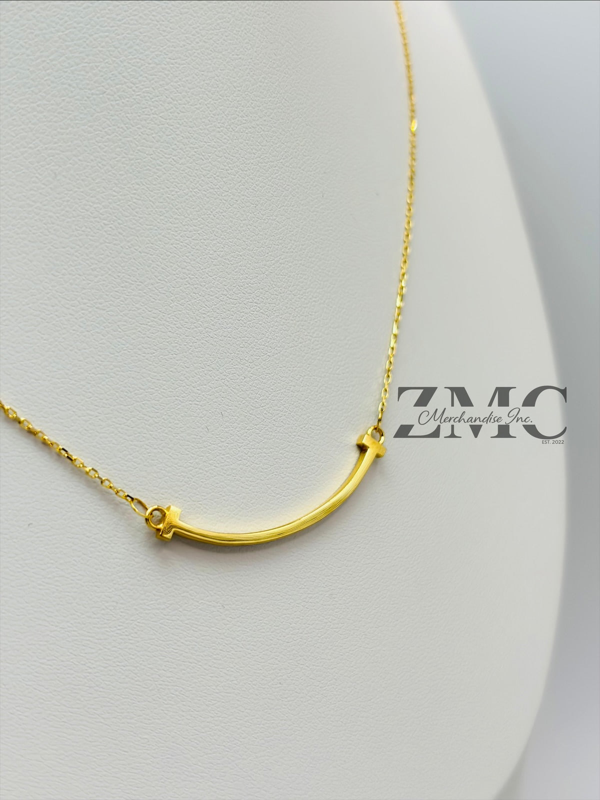 18K Gold Smiley Necklace