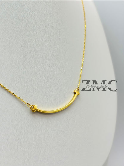18K Gold Smiley Necklace