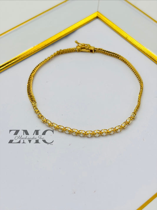 K18 Japan Kihei Solid Gold with 1.00ct Natural Diamond Bracelet