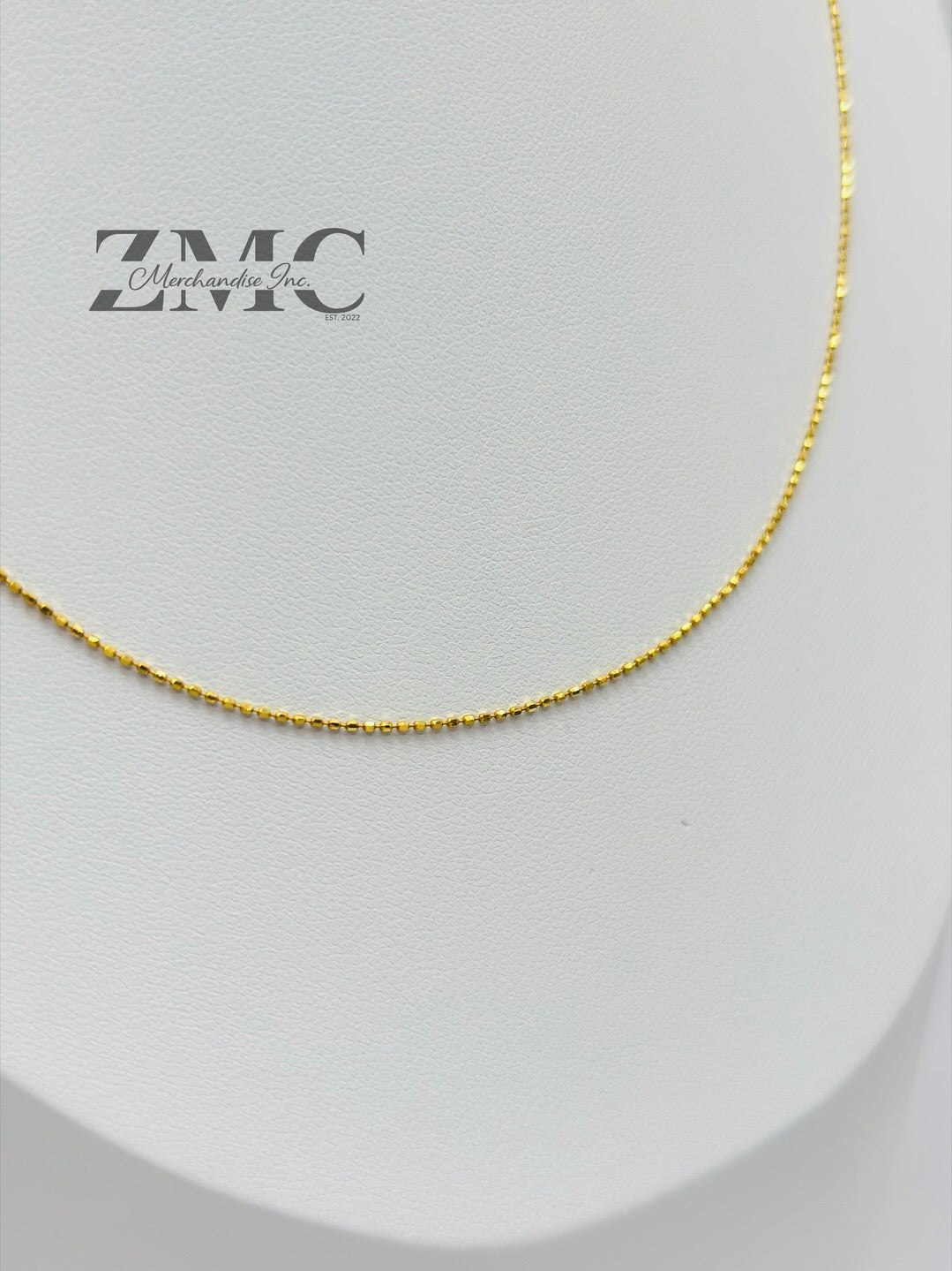 18K Gold Beaded Slider Adjustable Chain