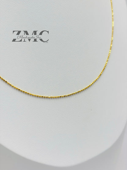 18K Gold Beaded Slider Adjustable Chain