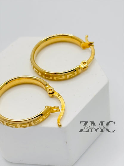 18K Gold Loop F Earrings
