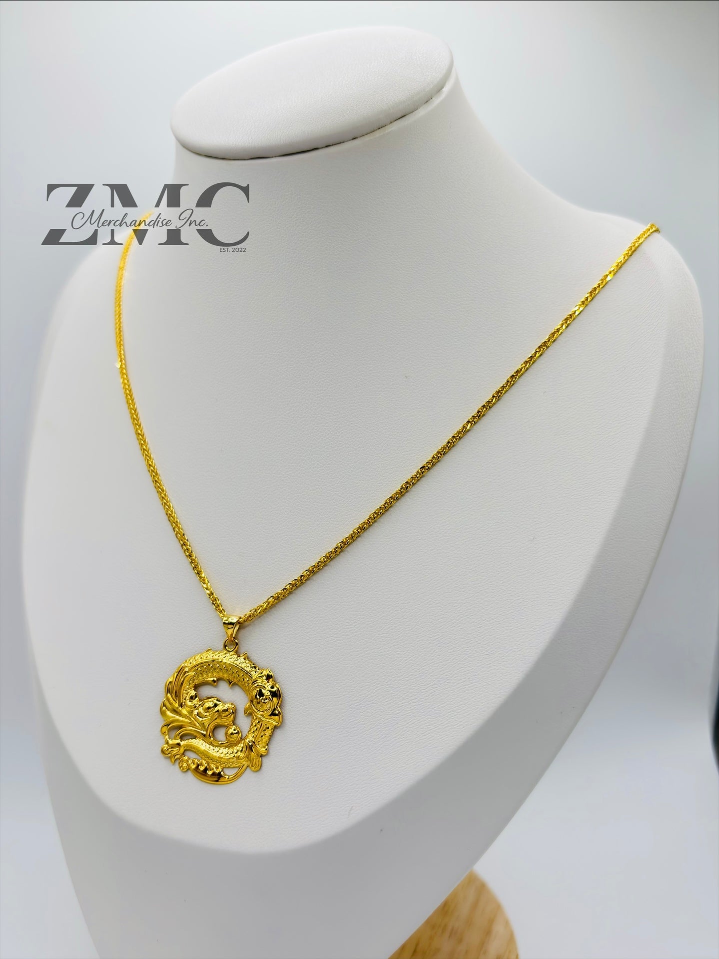 18K Gold Dragon Necklace
