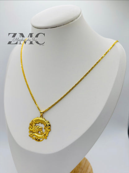 18K Gold Dragon Necklace