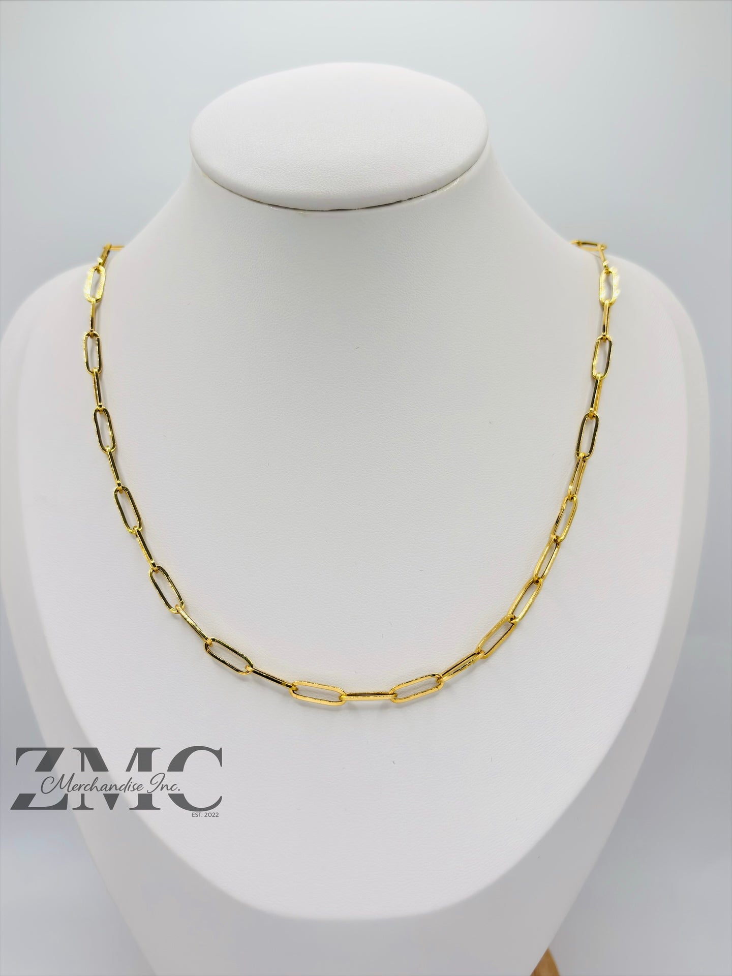 18K Gold Paperclip Chain 10 mm Link