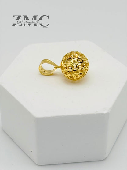 18K Gold Money Catcher Ball Pendant