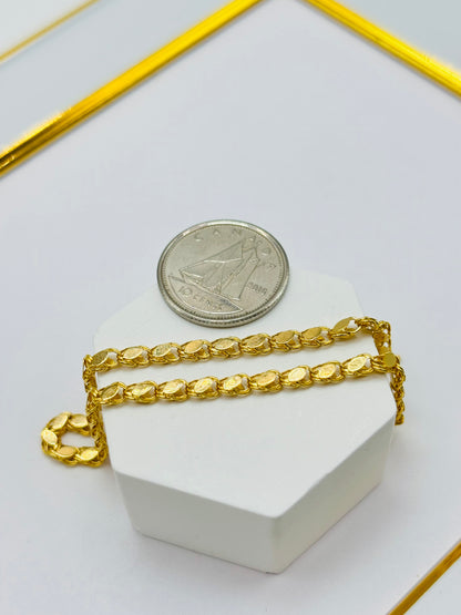 18K Gold Damascus Bracelet Slim
