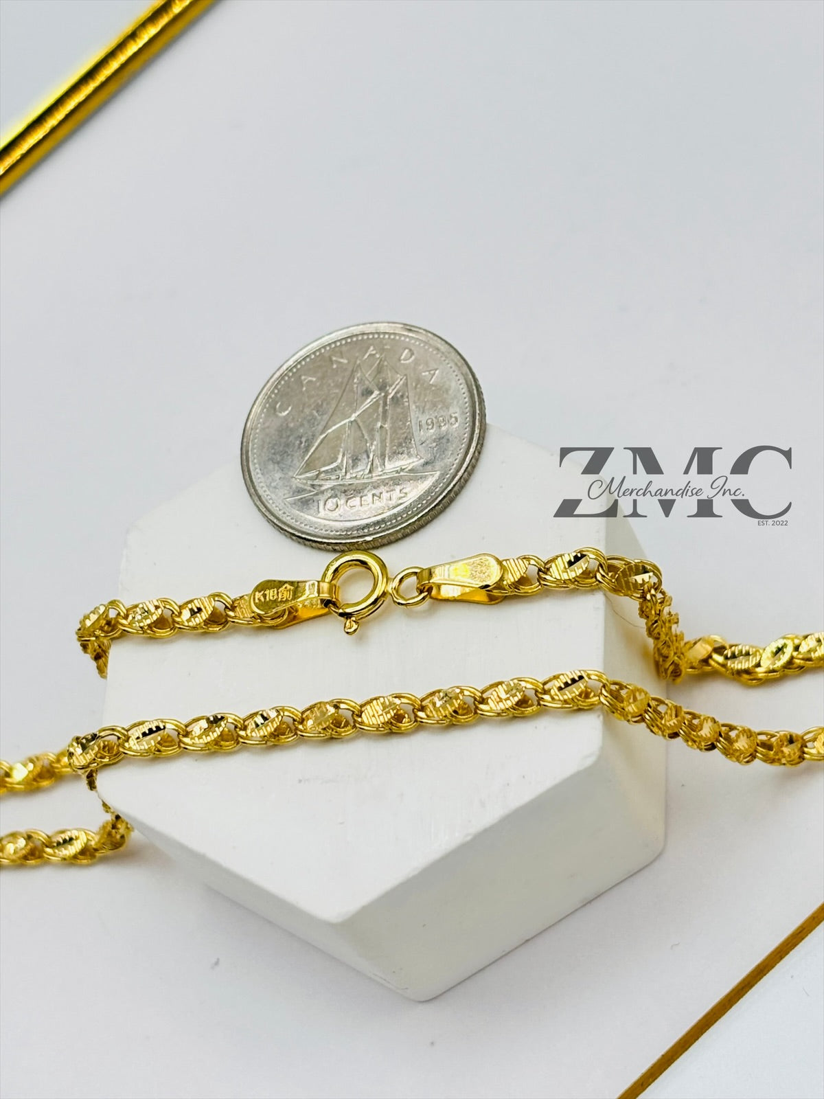K18 Japan Gold Slim Damascus Chain