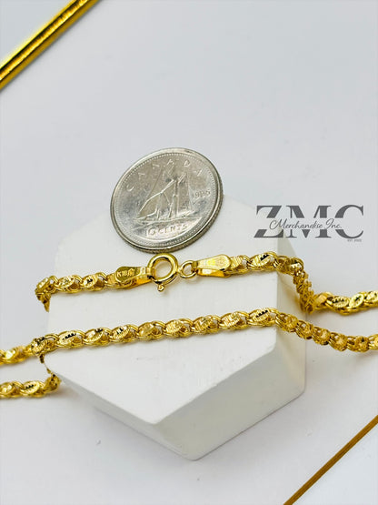 K18 Japan Gold Slim Damascus Chain
