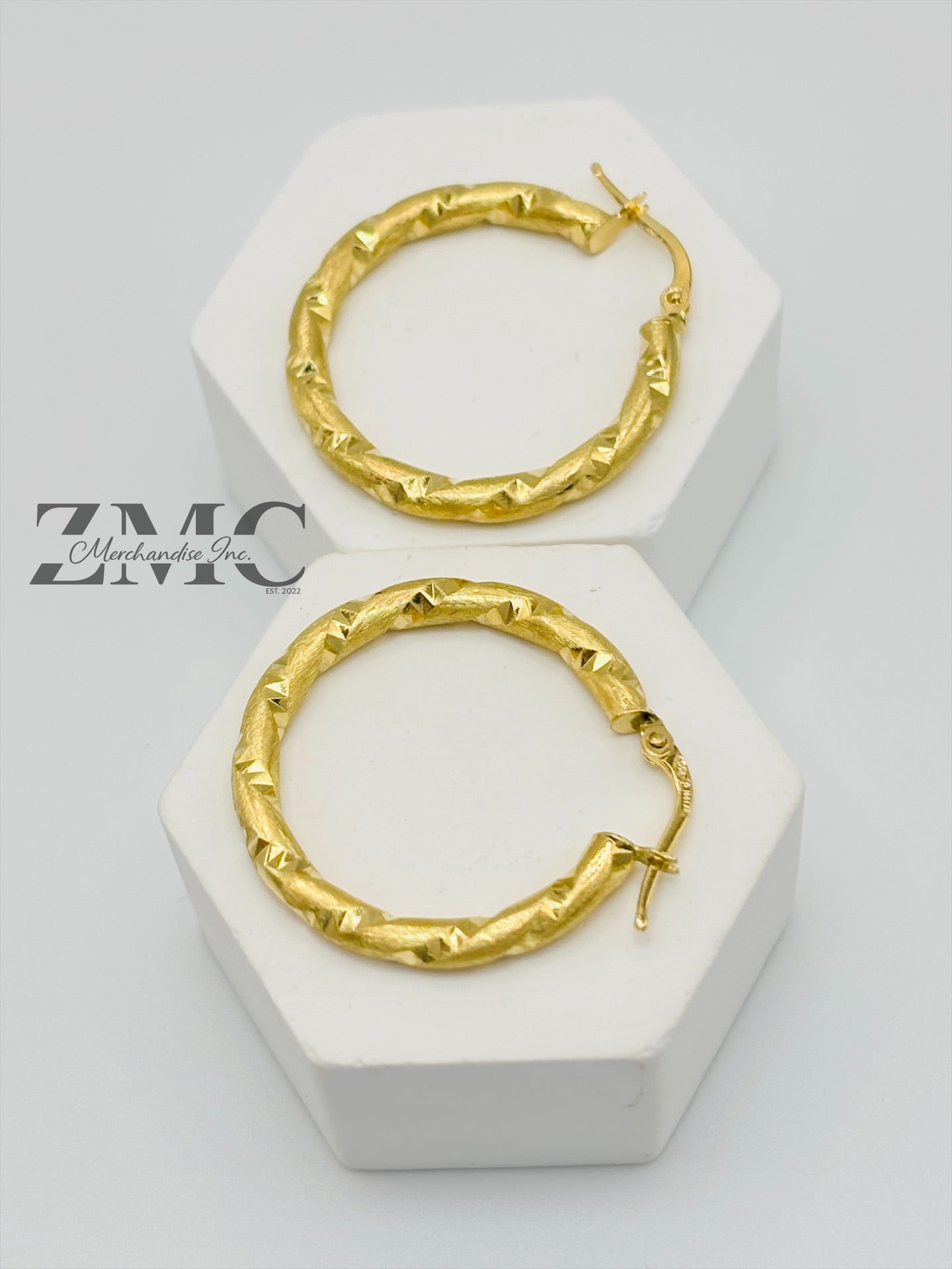 18K Gold Twisted Loop Earrings