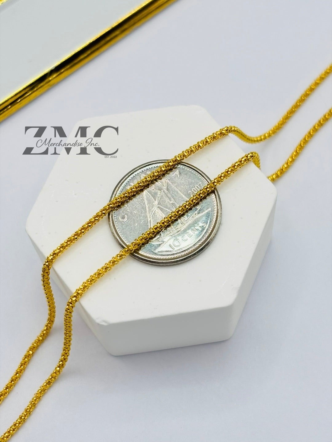 18K Gold Popcorn Chain