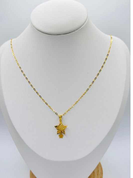 18K Gold Small Link Paperclip with Star Necklace
