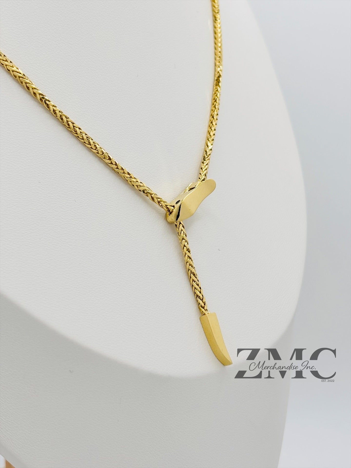 18K Gold Snake Bite Necklace