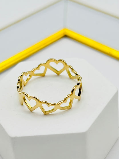 18K Gold Heart Ring